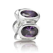 Load image into Gallery viewer, Pandora Sterling Silver with Amethyst Zirconia Oval Lights Bead - 790311ACZ
