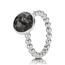 Load image into Gallery viewer, Pandora Sterling Silver Dark Enchantment Black Rutilite Stackable Ring - 190619B
