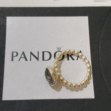 Load image into Gallery viewer, Pandora Sterling Silver Dark Enchantment Black Rutilite Stackable Ring - 190619B
