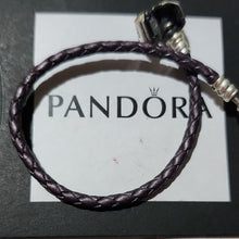 Load image into Gallery viewer, Pandora Retired Shimmering Purple Leather Bracelet with Pandora Clasp - 590705CPE
