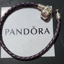 Load image into Gallery viewer, Pandora Retired Shimmering Purple Leather Bracelet with Pandora Clasp - 590705CPE

