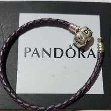 Load image into Gallery viewer, Pandora Retired Shimmering Purple Leather Bracelet with Pandora Clasp - 590705CPE
