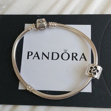 Load image into Gallery viewer, Pandora Sterling Silver Starter Snakechain Bracelet w/Daisy Flower Bead - 790187
