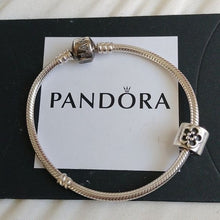 Load image into Gallery viewer, Pandora Sterling Silver Starter Snakechain Bracelet w/Daisy Flower Bead - 790187
