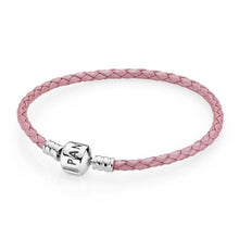 Load image into Gallery viewer, Pandora Retired Shimmering Pink Leather Bracelet 7.5"
