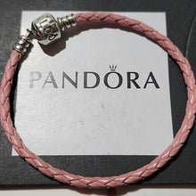 Load image into Gallery viewer, Pandora Retired Shimmering Pink Leather Bracelet 7.5"
