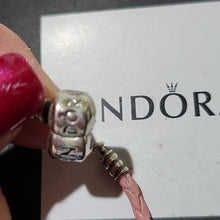 Load image into Gallery viewer, Pandora Retired Shimmering Pink Leather Bracelet 7.5"
