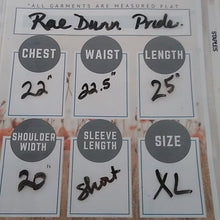 Load image into Gallery viewer, Rae Dunn PRIDE rainbow letters Tee Blousew/ Scrunchie, Size XL

