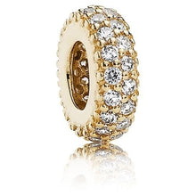 Load image into Gallery viewer, Pandora Retired 14K Gold Inspiration Within Spacer with Clear Zirconia - 750835C
