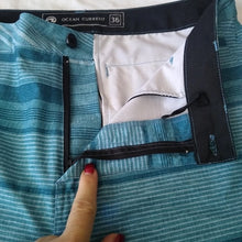 Load image into Gallery viewer, Ocean Current Blue Stripes Board Shorts, size 36
