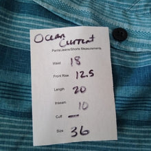 Load image into Gallery viewer, Ocean Current Blue Stripes Board Shorts, size 36
