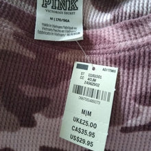 Load image into Gallery viewer, PINK Victoria's Secret Long Sleeved Camo Waffle Thermal Top Shirt, Size Medi…
