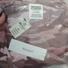Load image into Gallery viewer, PINK Victoria's Secret Long Sleeved Camo Waffle Thermal Top Shirt, Size Medi…
