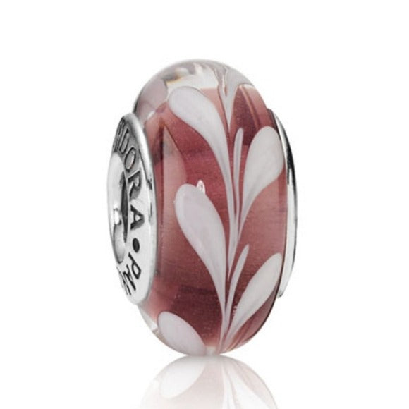 Pandora Retired Purple and Pink Swirl Murano Glass Bead - 790677