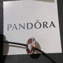 Load image into Gallery viewer, Pandora Retired Purple and Pink Swirl Murano Glass Bead - 790677
