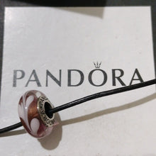 Load image into Gallery viewer, Pandora Retired Purple and Pink Swirl Murano Glass Bead - 790677
