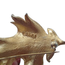 Load image into Gallery viewer, Vintage BSK Goldtone Metal Leaf Brooch

