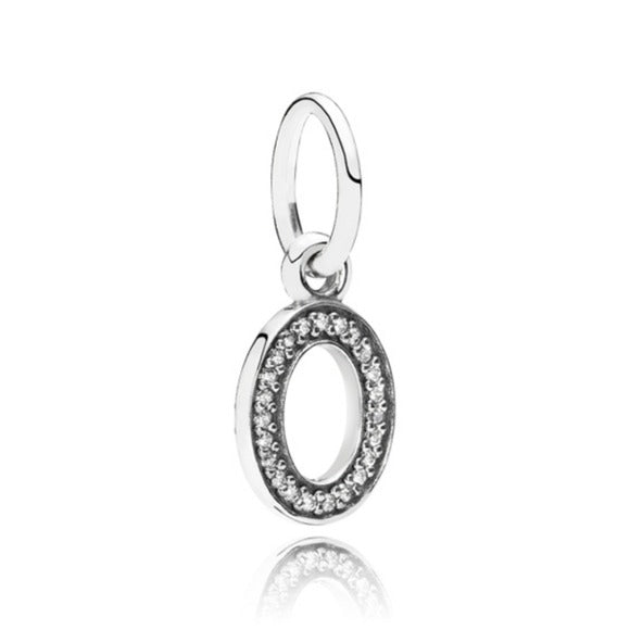 Pandora Sterling Silver Alphabet Letter O or Number Zero Dangle 791327cz