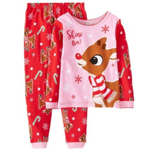 Load image into Gallery viewer, Rudolph The Red Nosed Reindeer 2 PC Long Sleeve Tight Fit Cotton Pajama Set, 2T
