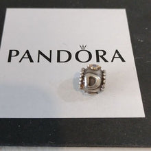 Load image into Gallery viewer, Pandora  Sterling Silver + 14K Gold Dad Family Bead w/ Blue Zirconia 790586czb
