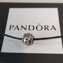 Load image into Gallery viewer, Pandora  Sterling Silver + 14K Gold Dad Family Bead w/ Blue Zirconia 790586czb
