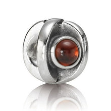 Load image into Gallery viewer, Pandora Retired Sterling Silver Garnet Eye Bead January Birthday - 790127GR
