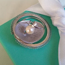 Load image into Gallery viewer, Signed  Round Brooch with Pearl dce Curtis Sterling Silver 925
