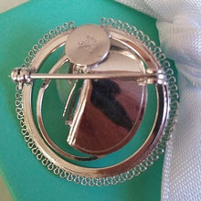 Load image into Gallery viewer, Signed  Round Brooch with Pearl dce Curtis Sterling Silver 925
