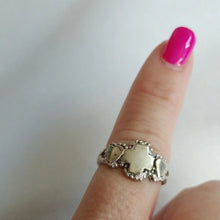 Load image into Gallery viewer, Sterling Silver Hearts and Cross Ring, size 6
