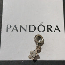 Load image into Gallery viewer, Pandora Retired Sterling Silver Pave Star Dangle Bead w/ CZ - 791024cz
