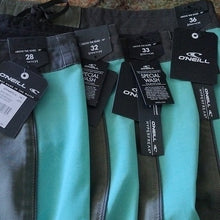 Load image into Gallery viewer, O'Neill Hyperfreak Guru Solid Board Shorts Swim Trunks Army Teal - Size 33- NWT
