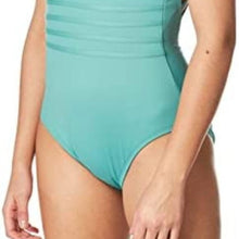 Load image into Gallery viewer, La Blanca Island Goddess Multi-Strap Crossback 1-piece Swimsuit, Aloe Green,  size 10
