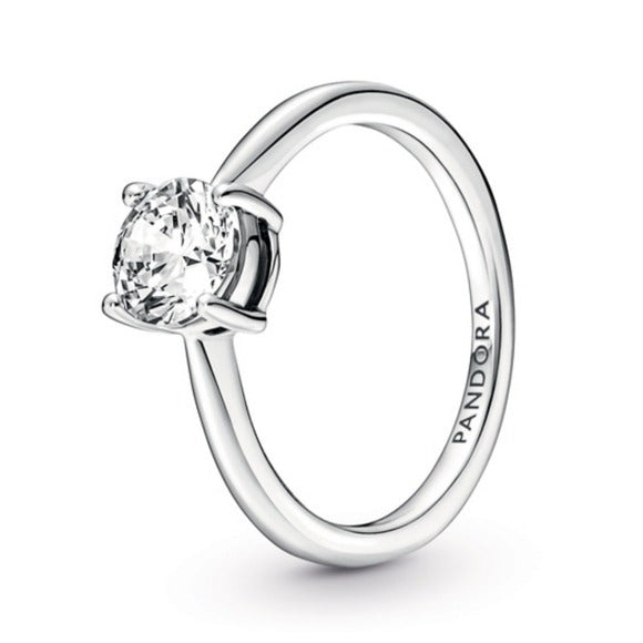 Pandora Sterling Silver Sparkling Solitaire Ring w/ Clear Zirconia - 190052C01