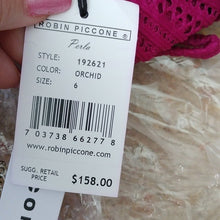 Load image into Gallery viewer, Robin Piccone Perla High Neck Crochet Mix Swimsuit, Orchid, 6
