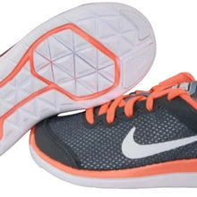 Load image into Gallery viewer, Nike Flex Running Athletic Shoes, 4Y, Dark Grey/White/Total Orange
