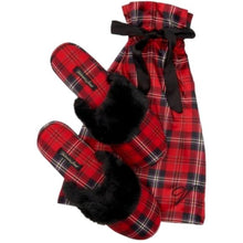 Load image into Gallery viewer, Victoria’s Secret Signature  Plaid Satin Slippers, size Large 9/10
