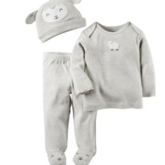 Baby Carter's Sheep Tee & Pants Set, Infant Boy's, Size: 6 Months, Light Grey
