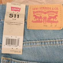 Load image into Gallery viewer, Levi's Big Boys 511 Slim Stretch Denim Blue Jeans, Dallas, 14 Regular 27x27
