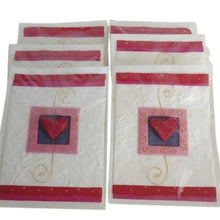 Load image into Gallery viewer, Valentine Heart Mulberry Paper Saa Thai Art Greeting Cards, set of 6
