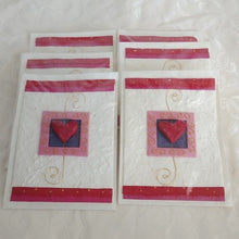Load image into Gallery viewer, Valentine Heart Mulberry Paper Saa Thai Art Greeting Cards, set of 6
