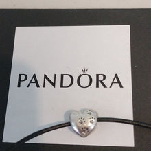 Load image into Gallery viewer, Pandora Sterling Silver My Sweet Pet Heart Bead with Animal Paw Prints -791262
