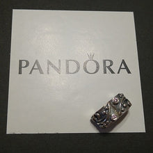 Load image into Gallery viewer, Pandora Sterling Silver Pink CZ Swirl Tendril Clip Charm 790380PCZ
