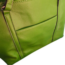 Load image into Gallery viewer, Dana Buchman Green Bella Tote with OOAK Peacock Bird Artwork
