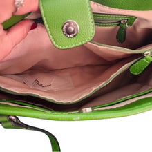 Load image into Gallery viewer, Dana Buchman Green Bella Tote with OOAK Peacock Bird Artwork
