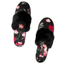 Load image into Gallery viewer, Victoria’s Secret Signature Satin Slippers,  Floral, Medium 7/8
