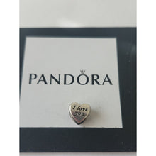 Load image into Gallery viewer, Pandora Retired Sterling Silver Words of Love I Love You Heart Charm - 791422
