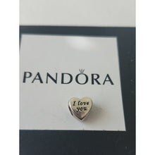 Load image into Gallery viewer, Pandora Retired Sterling Silver Words of Love I Love You Heart Charm - 791422
