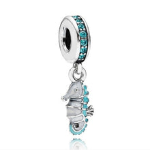 Load image into Gallery viewer, Pandora Retired Sterling Silver Tropical Seahorse Animal Dangle Bead 791311mcz
