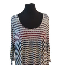 Load image into Gallery viewer, One World Women's Striped Embellished Top Blouse w/ Long Sleeves, Size 2X
