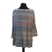 Load image into Gallery viewer, One World Women's Striped Embellished Top Blouse w/ Long Sleeves, Size 2X
